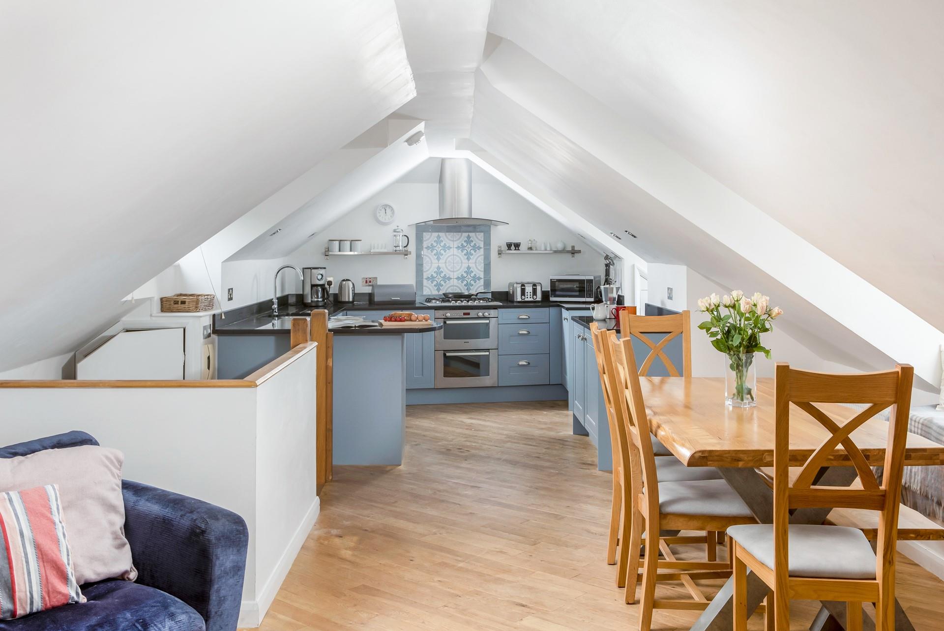 The well-equipped kitchen is perfect for cooking up delicious meals.