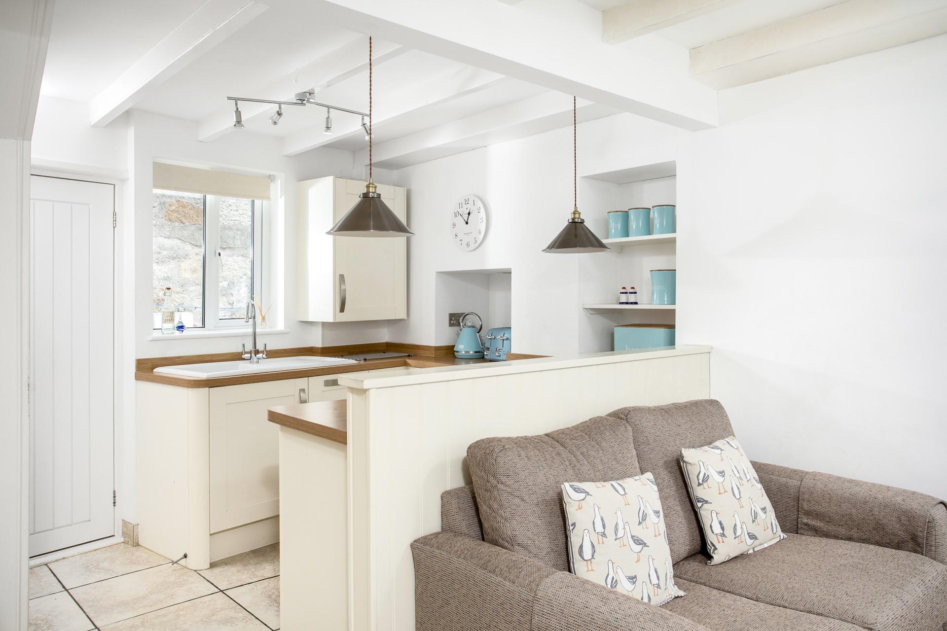 The well-equipped kitchen is perfect for cooking family meals.