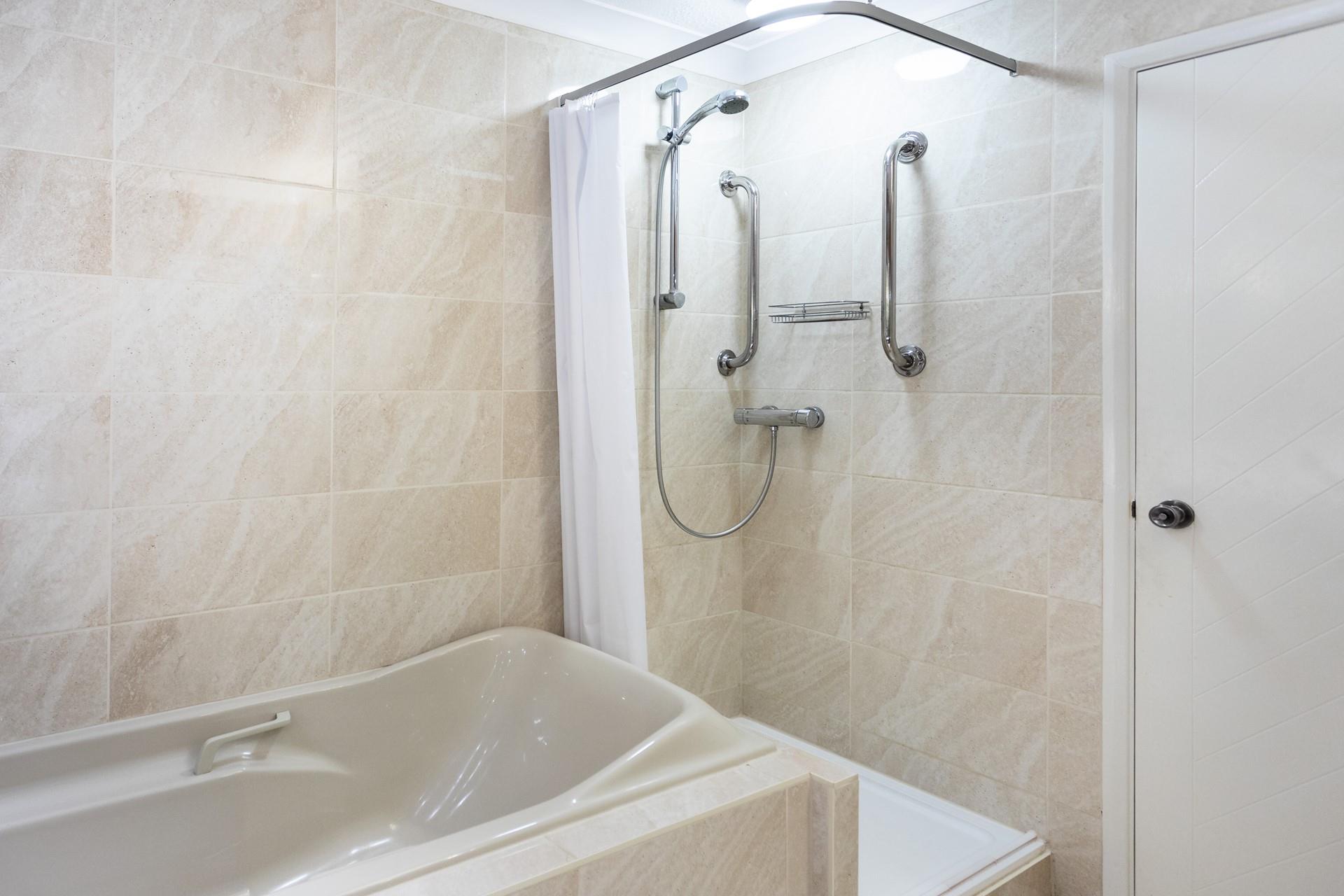 Spoilt for choice, you can choose from either a bath or shower at Wave Watch. 