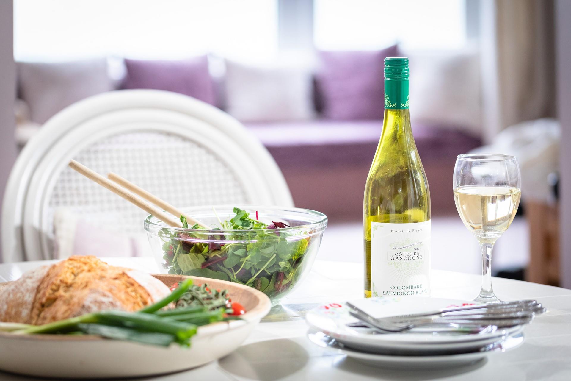 Pour a glass of wine and dine in style.