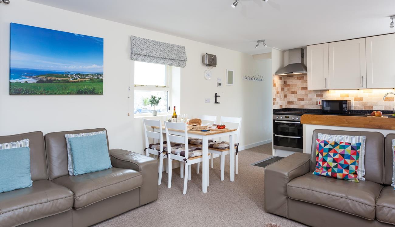 A spacious open plan living area ideal for a family holiday. 