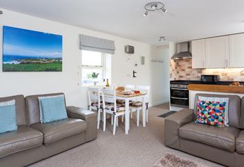 A spacious open plan living area ideal for a family holiday. 