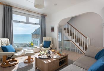 Sit on the sofa and gaze out at the stunning views of wonderful St Ives.