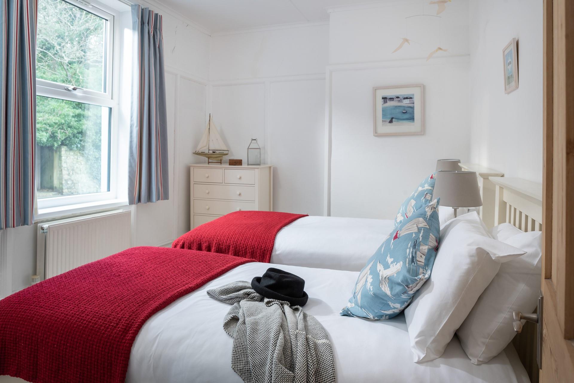 Bedroom 1 is located on the first floor and has twin beds perfect for kids.