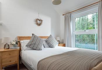 Bedroom 2 also has a calming colour scheme and offers a relaxing night's sleep.