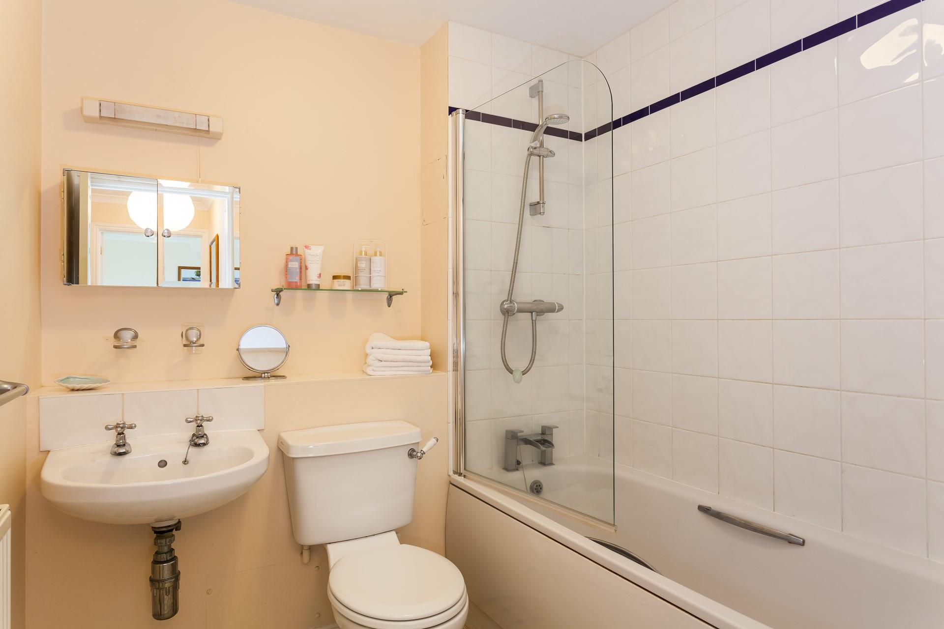 Wash the day away in the shower before snuggling up in bed.