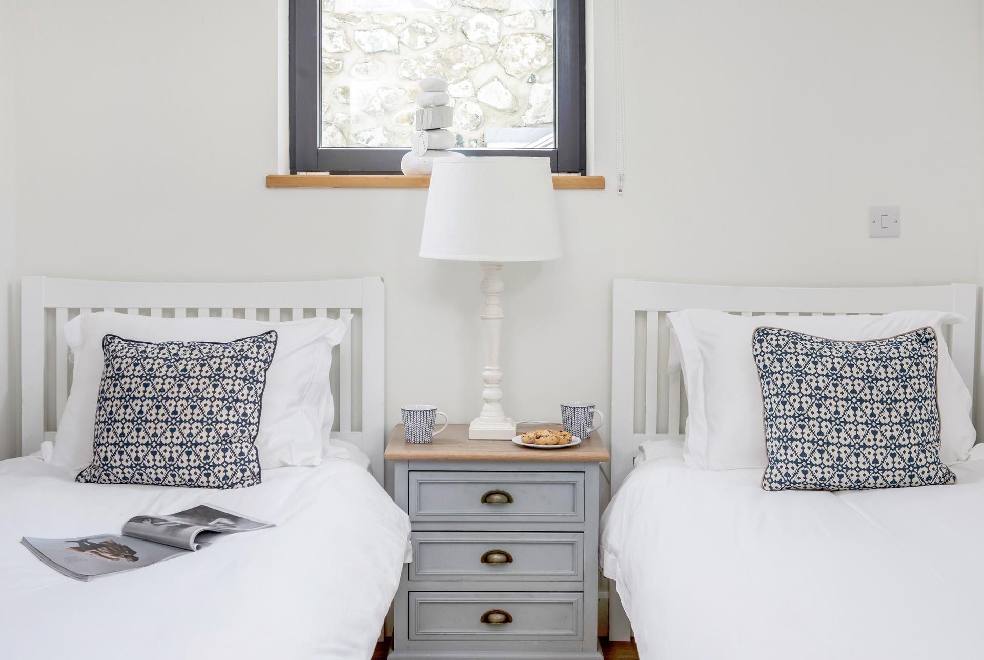 Relaxing bedtimes await, after playing on the beach all day.