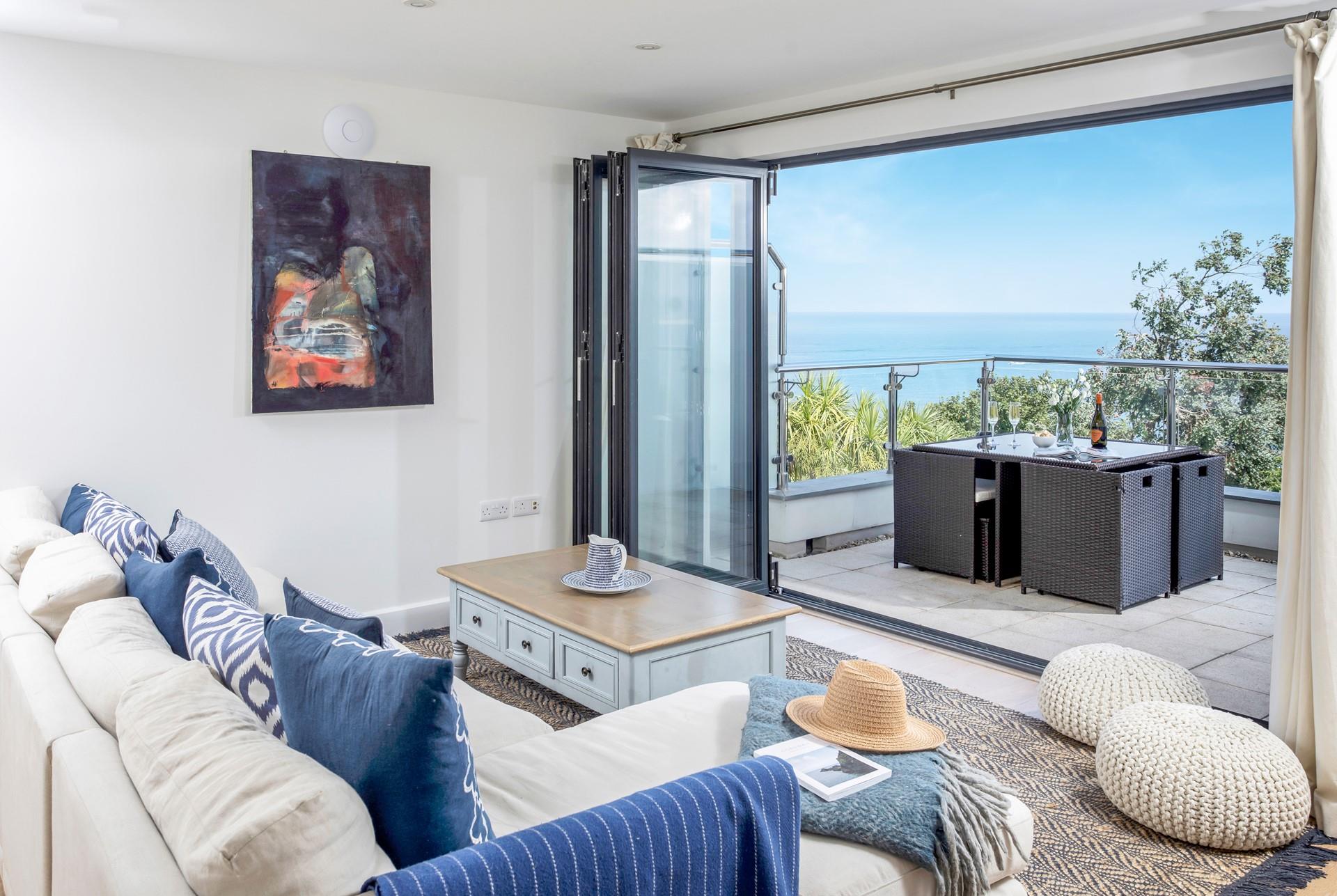 Gaze out to sea from the comfort of the sofa.
