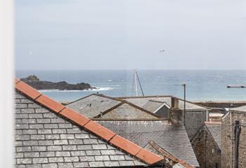 Rooftop views out to sea and across Mounts Bay. 