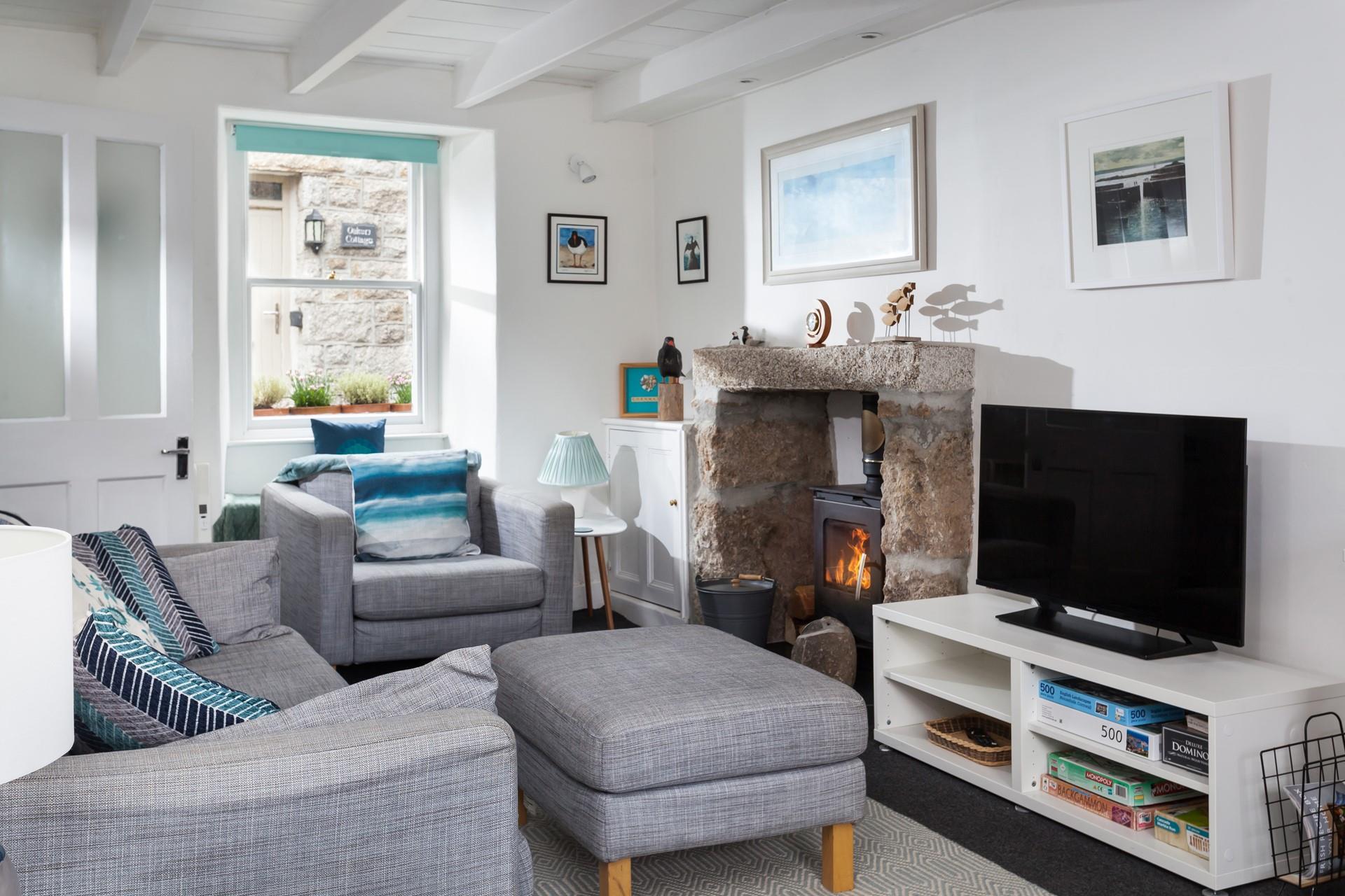 Watch the flames dance as you cosy up by the woodburner after a day of exploring.