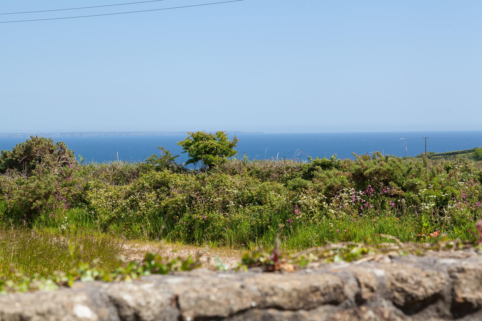 The bottom of the garden has stunning countryside and sea views.