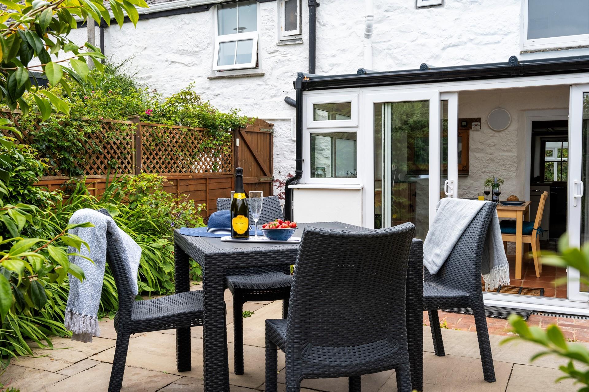 Pour yourself a glass of bubbles to sip in the garden.