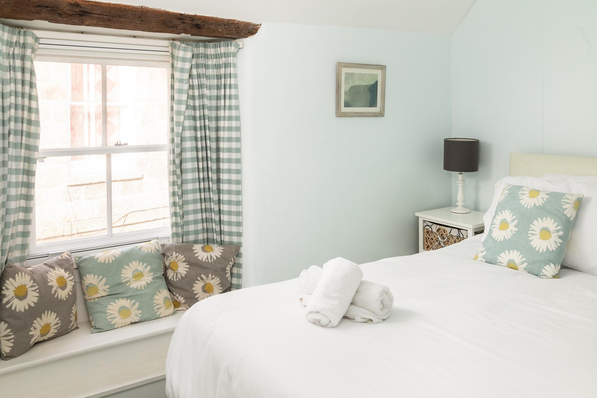 A soothing colour palette helps you to unwind before bed.