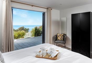 Wake up to views across St Ives bay from your bedroom.