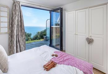 Bedroom 1 has a glass balcony which has a stunning uninterrupted sea view to wake up to each day.