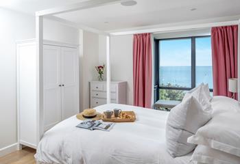 Wake up on the soft sheets of the king size bed and take in the views whilst sipping a cuppa.