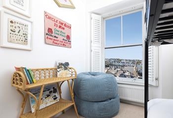Snuggle up on a beanbag and watch the world go by. 