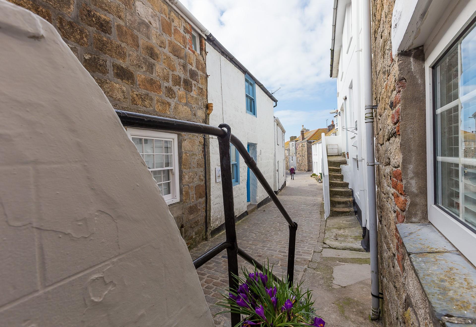 Situated along a beautiful cobbled street.