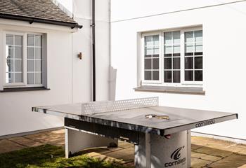 Lauriston benefits from a full-size table tennis table in the garden. 