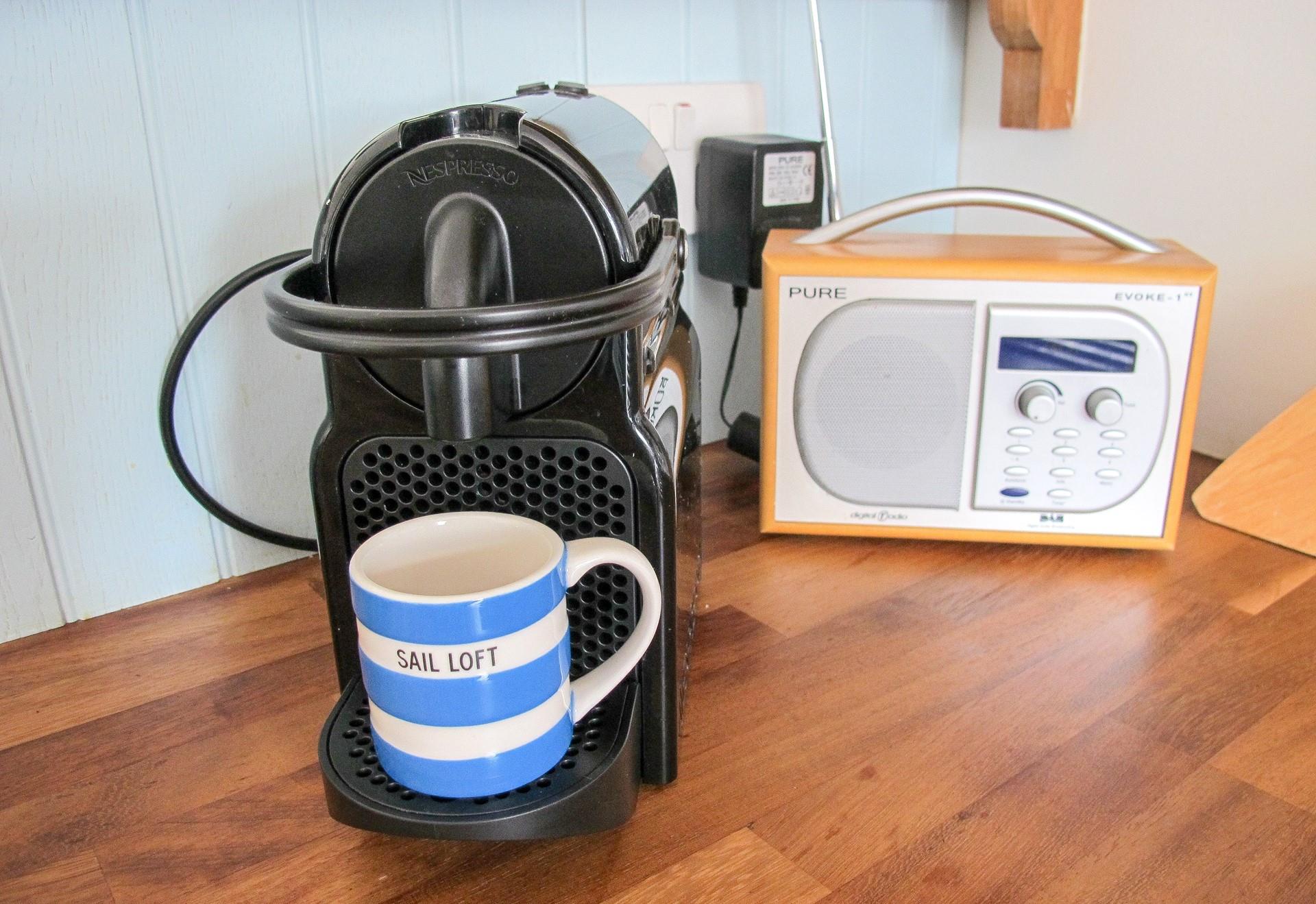 Enjoy a morning coffee straight from the machine.