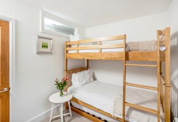 Bedroom 3 has bunk beds, the kids will love having a sleepover each night.