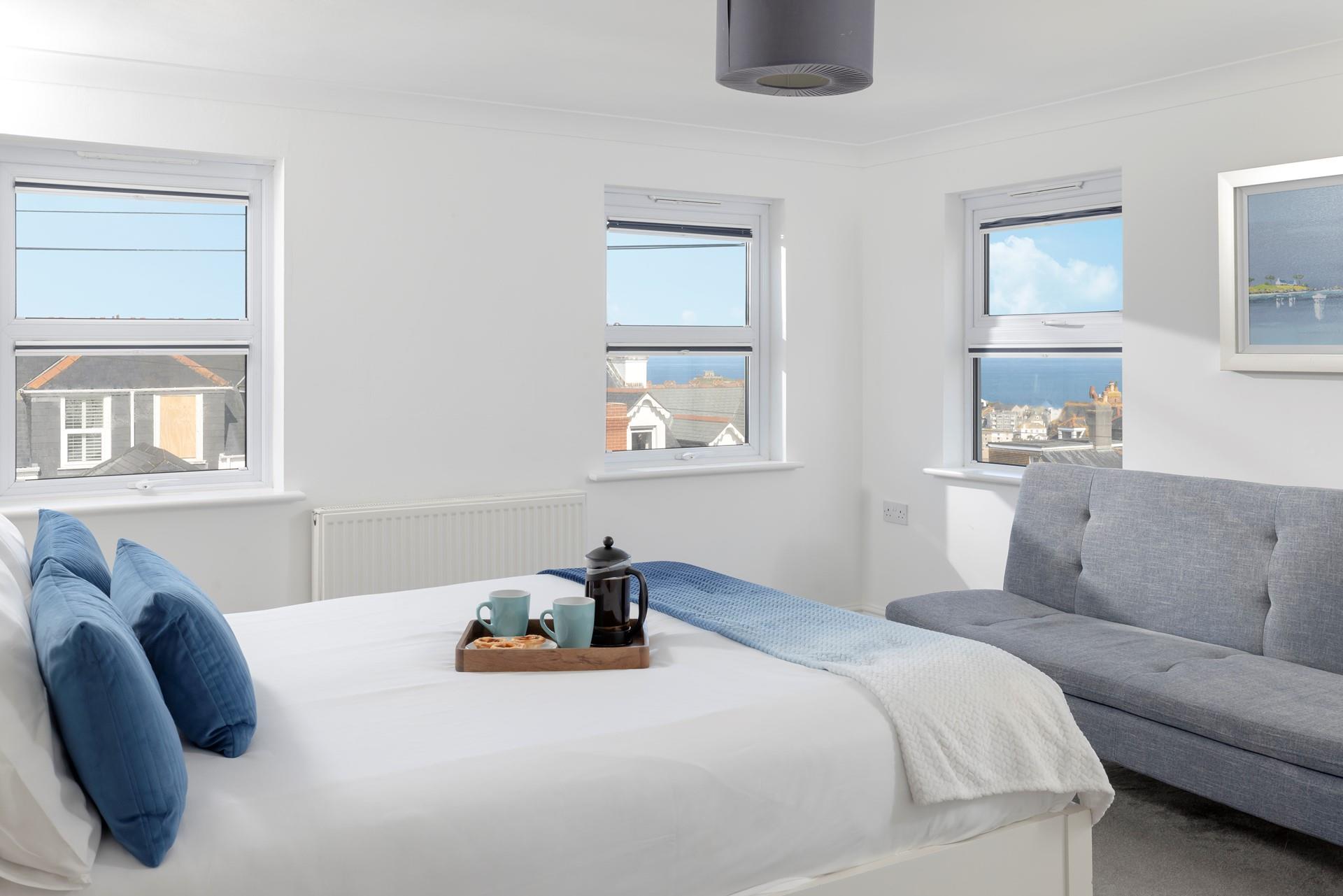 The sofa in bedroom 4 can also be made into a single bed, so extended family can all enjoy a break to St Ives.