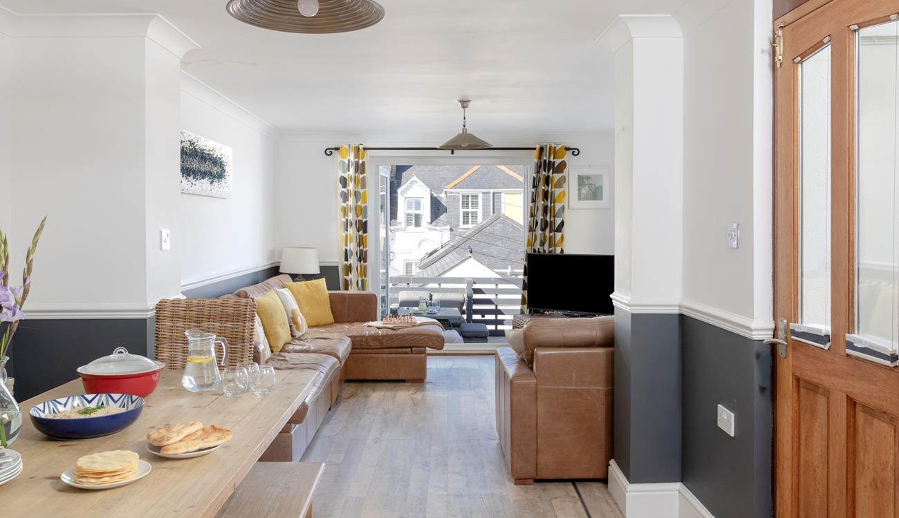 Everyone can sit around the dinner table and enjoy a delicious meal.