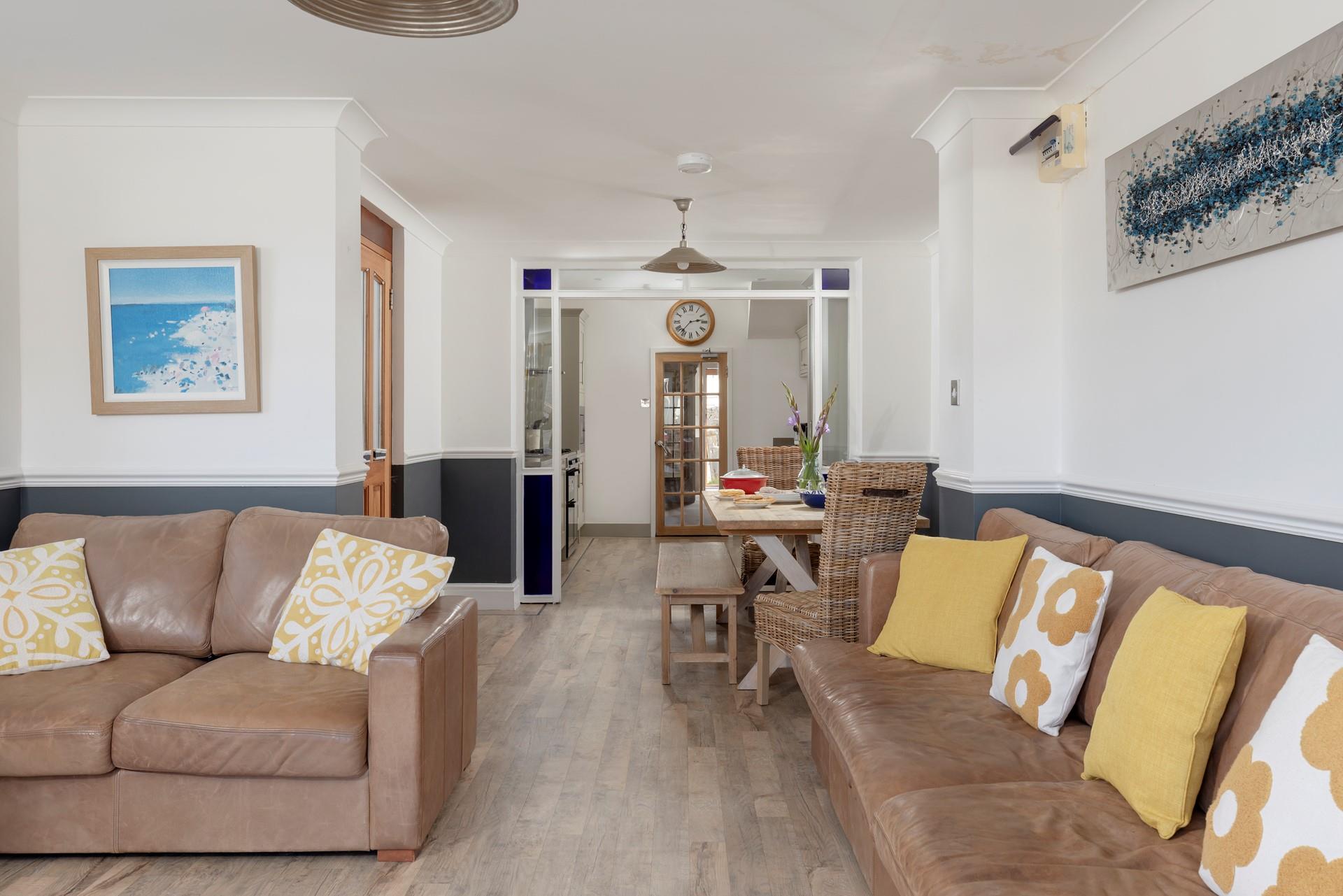 The spacious living area is the perfect base to return to after days of exploring.