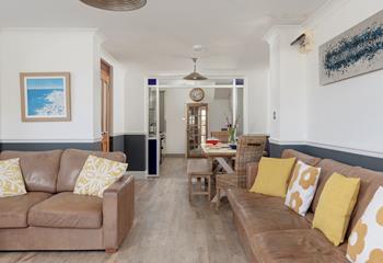 The spacious living area is the perfect base to return to after days of exploring.