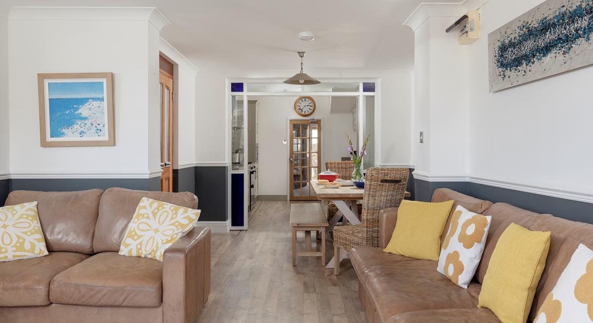 The spacious living area is the perfect base to return to after days of exploring.