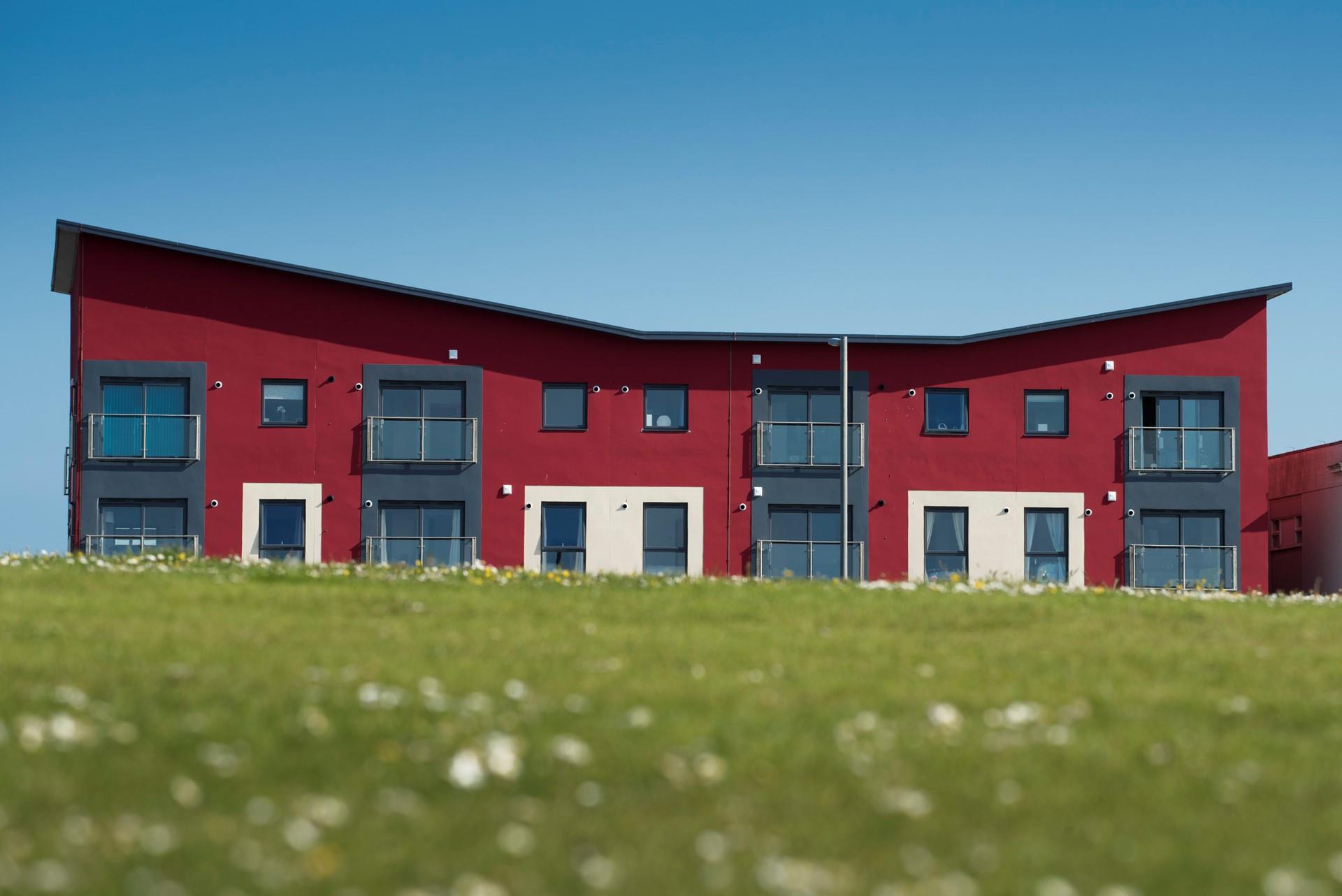 The building has a unique exterior, perfect for those who like staying somewhere different.