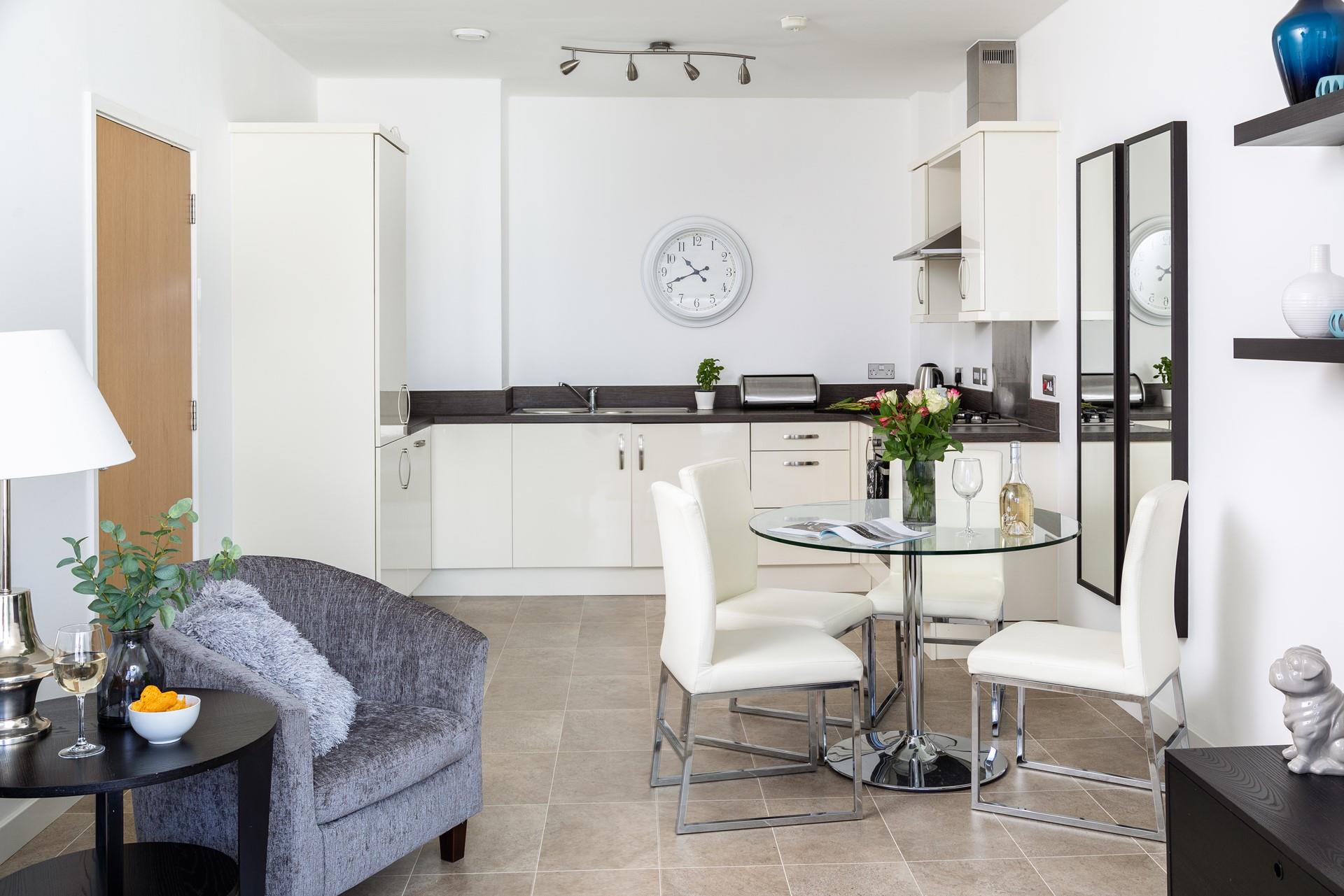 The spacious open plan living space means you can entertain whilst rustling up meals.