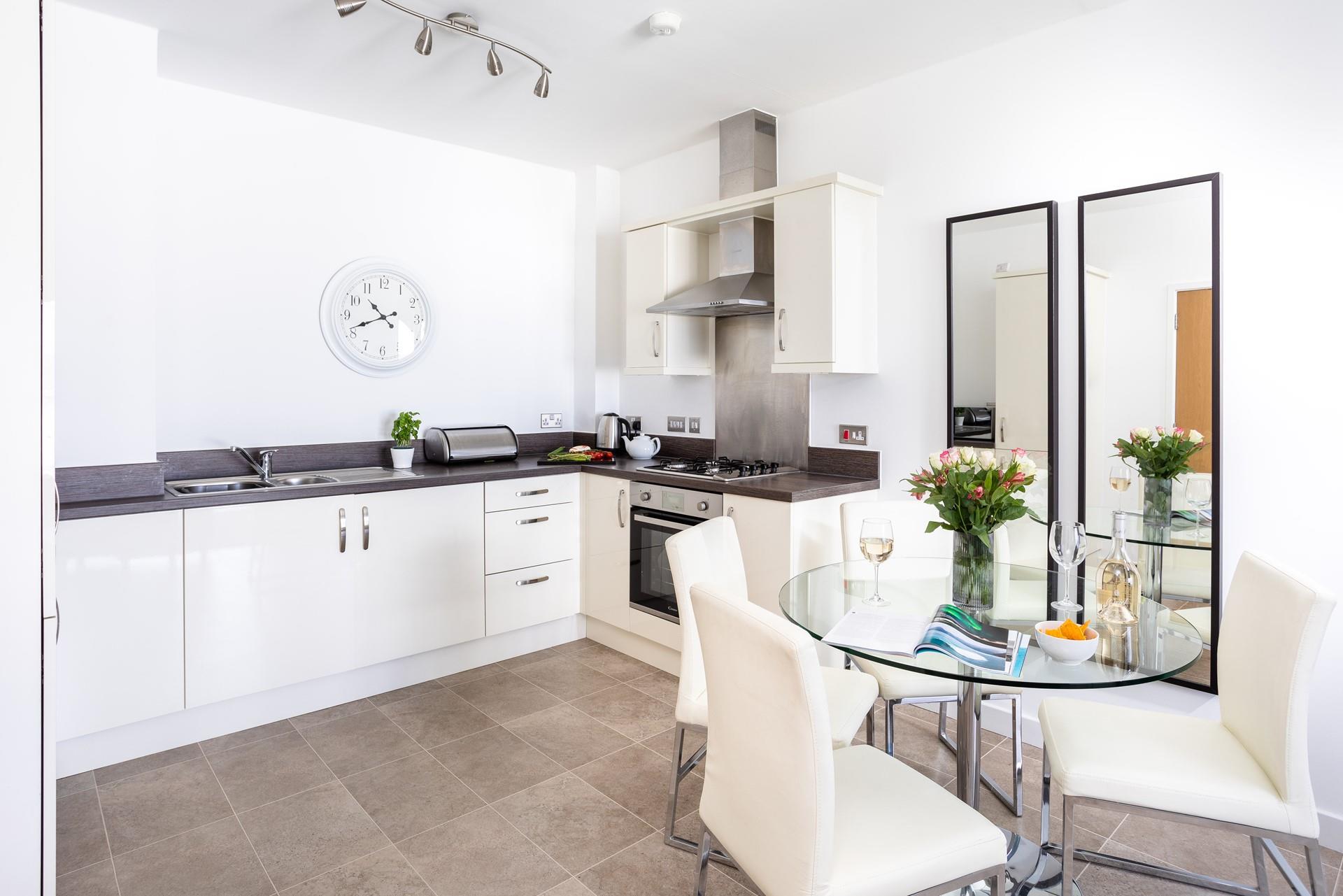 The open plan layout gives this apartment a spacious feel.