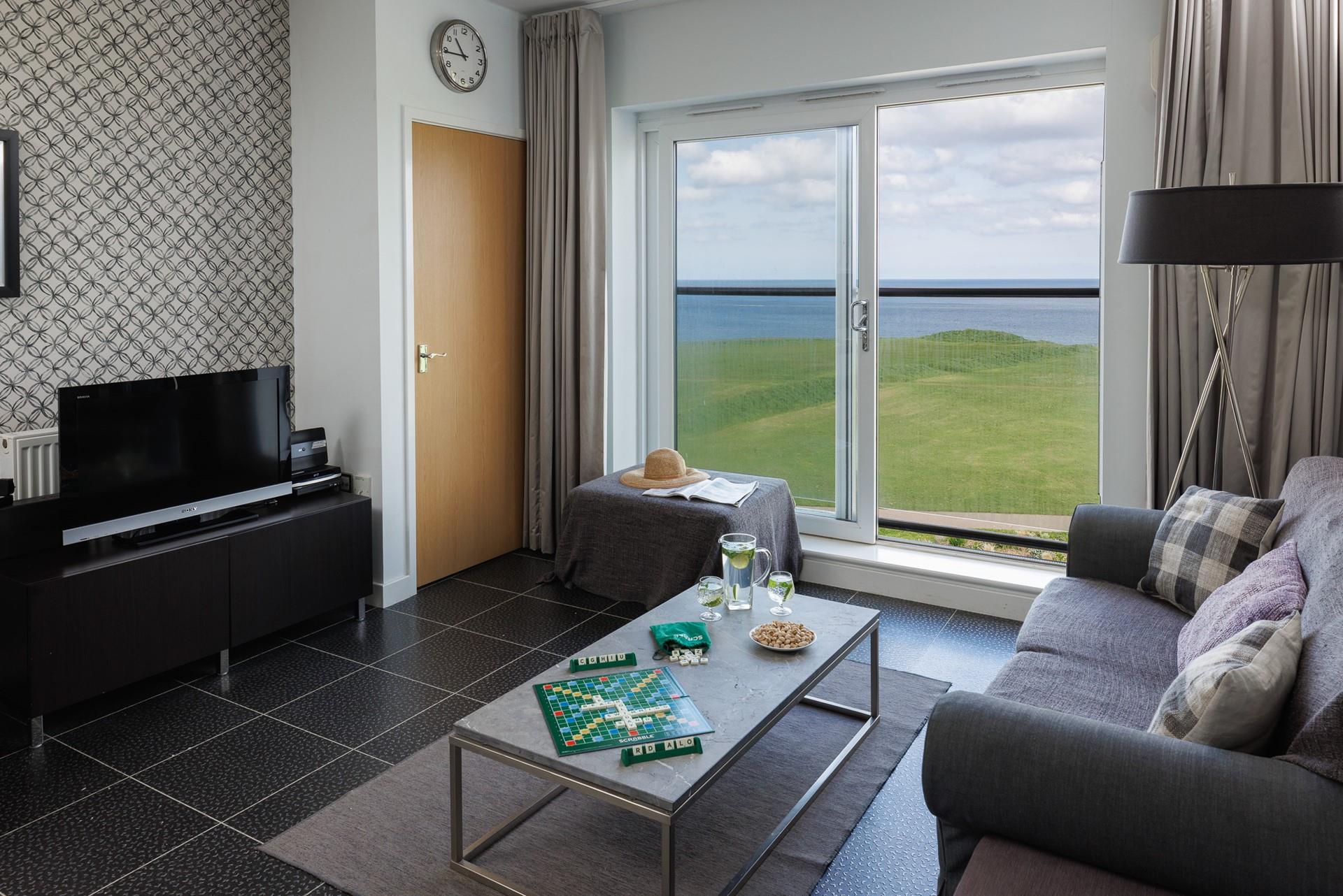 Sit back and relax, watching the ever-changing views of the Atlantic Ocean from the comfort of the sofa!