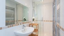 The large shower is ideal for washing away the sand after a day out on the beach!