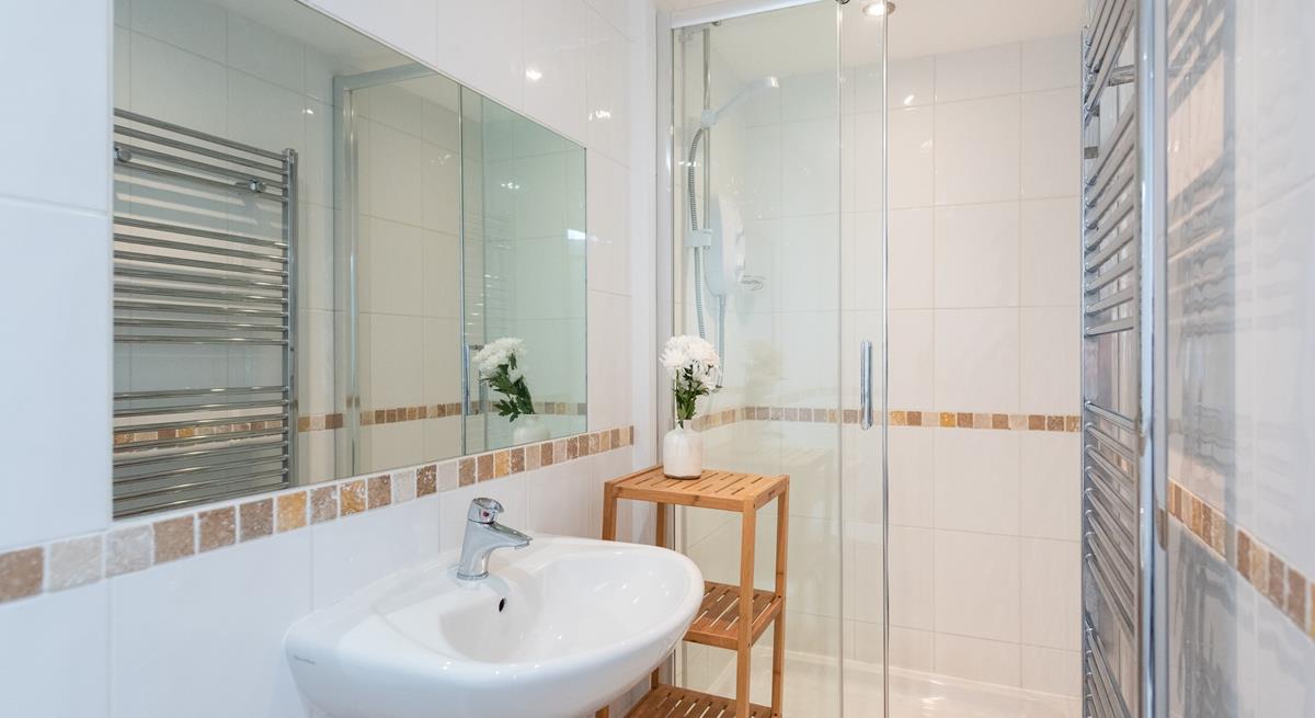 The large shower is ideal for washing away the sand after a day out on the beach!