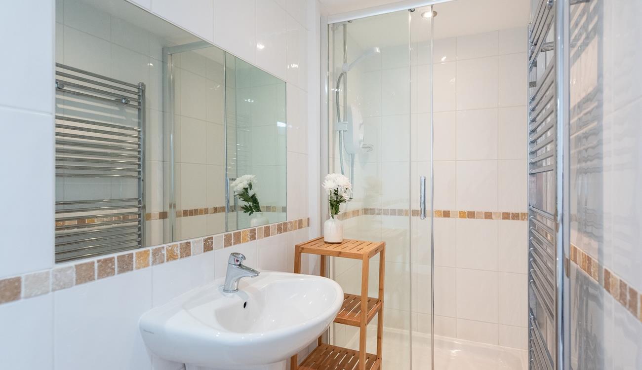 The large shower is ideal for washing away the sand after a day out on the beach!