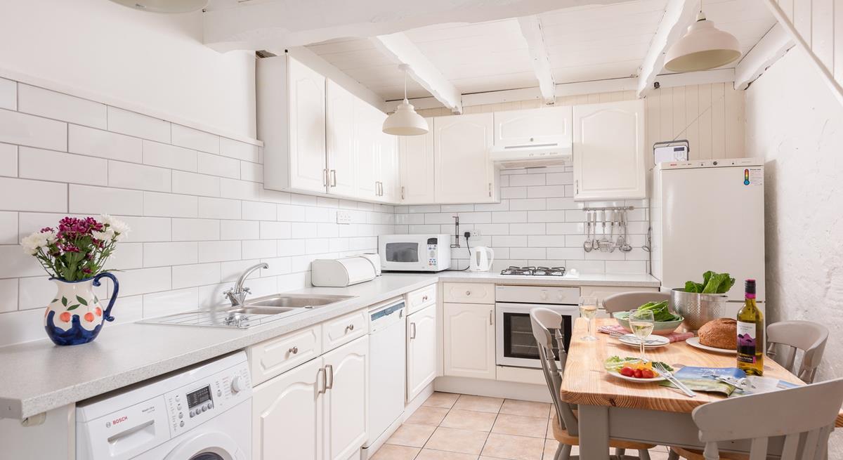 The exposed beams give the property fantastic character.