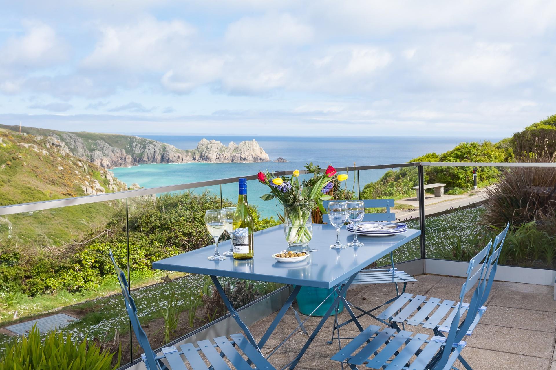 Enjoy a glass of wine with the stunning views.