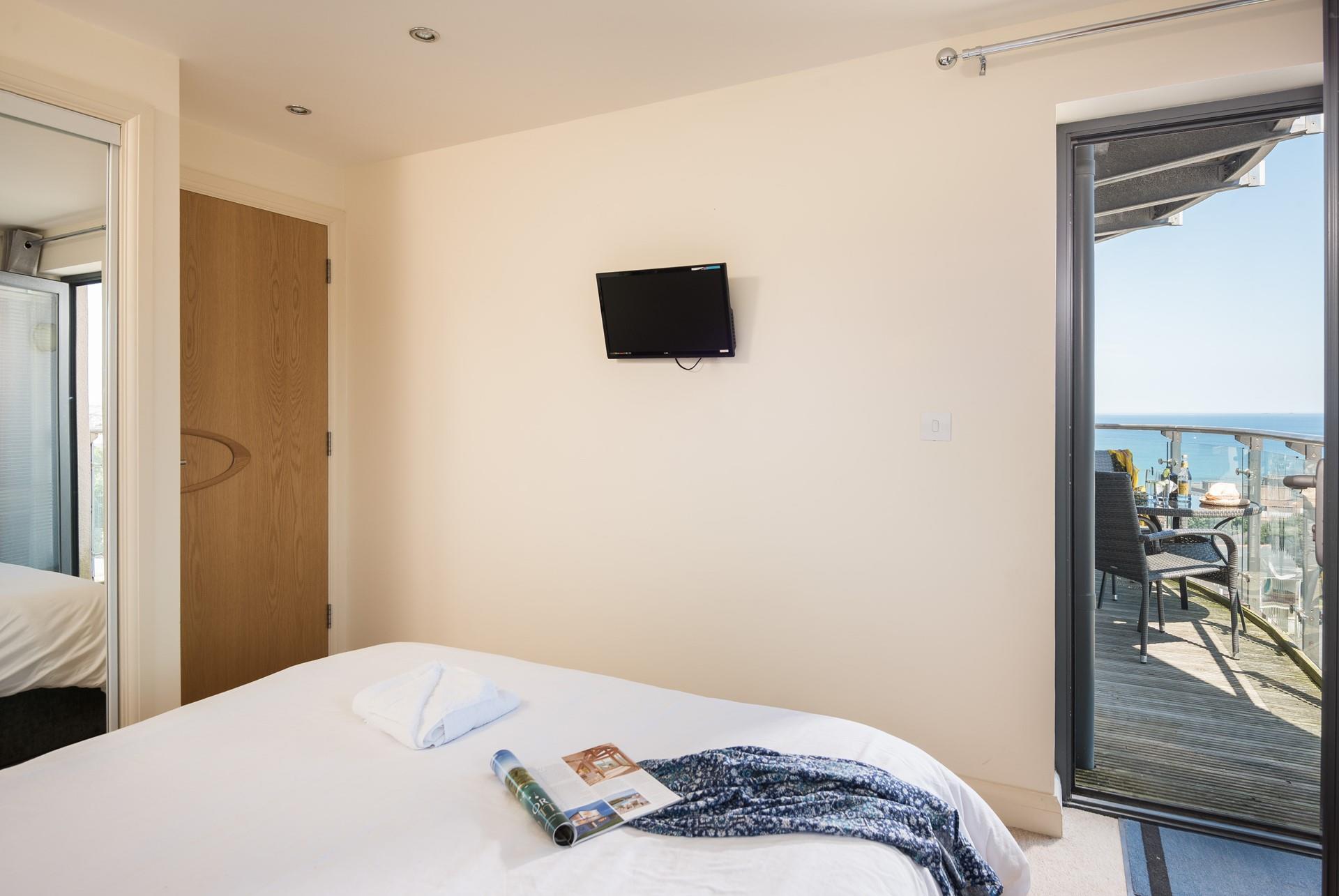 Wake up and step out onto the balcony to check the day's weather.