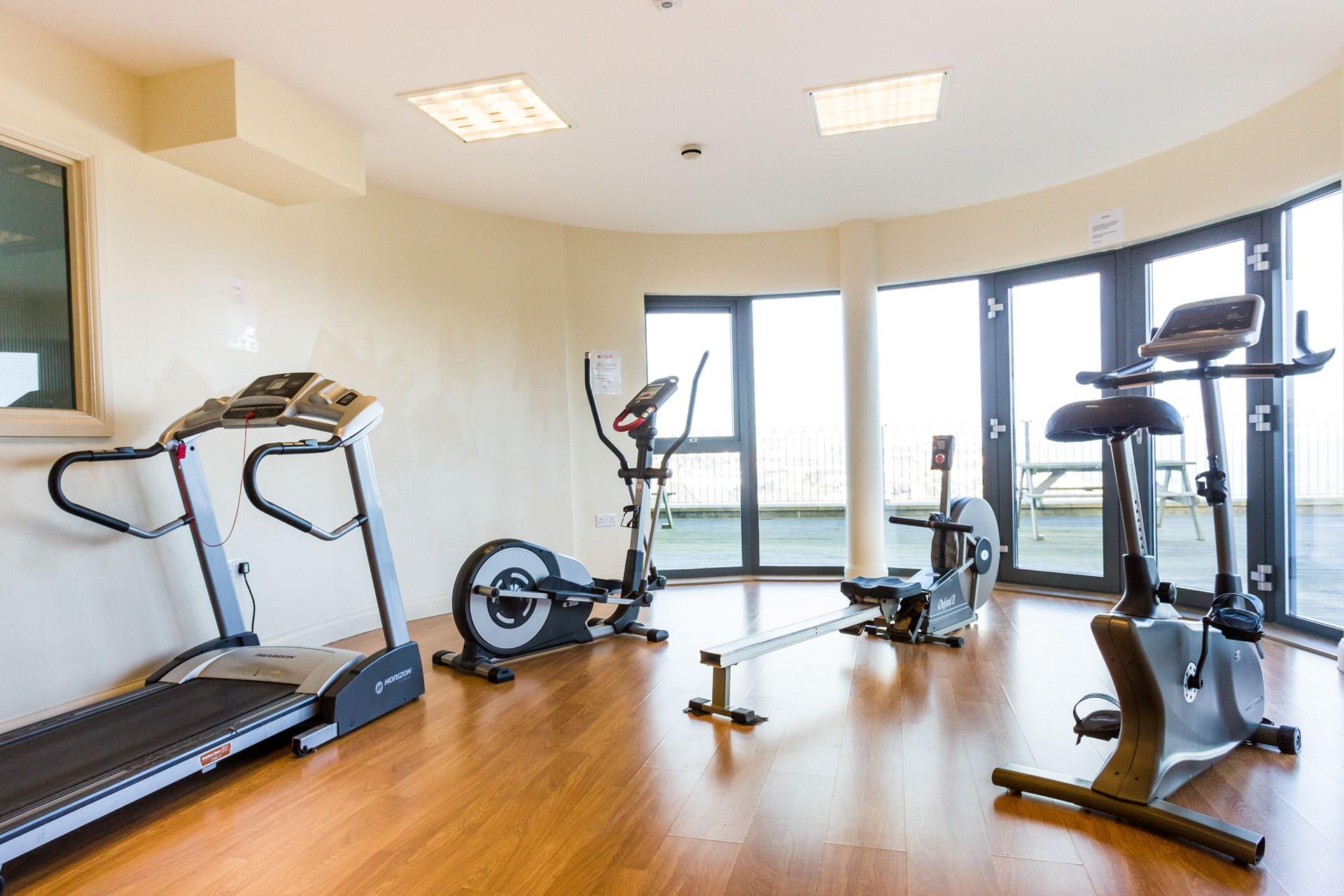 There is also a communal gym in the complex for some morning steps.