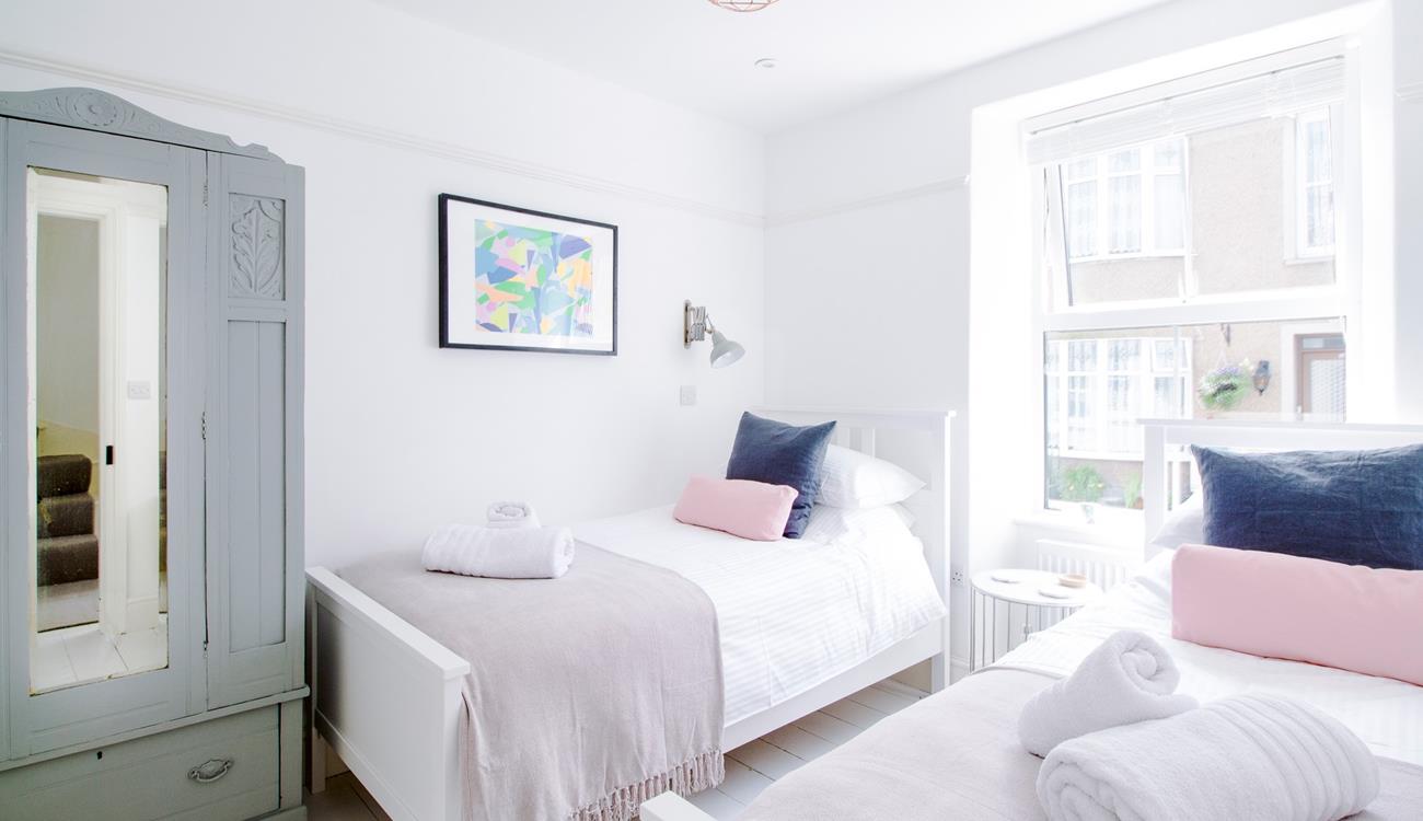 The twin beds are perfect for children or adults.