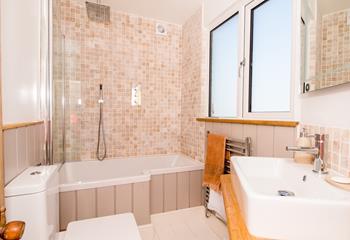 Relax and unwind with a soak in the tub.