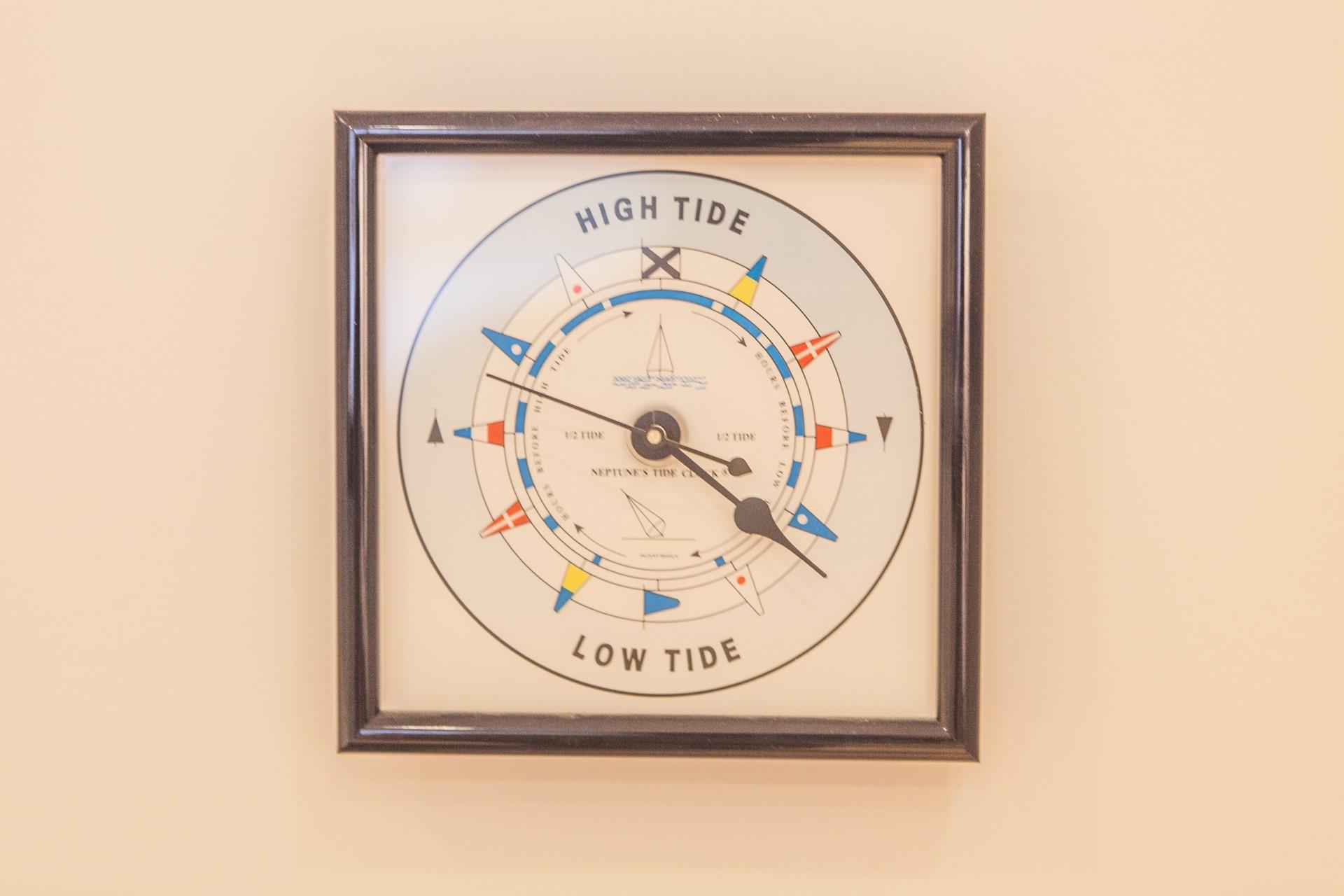 The cottage has a seaside theme reflecting the proximity to the beach.