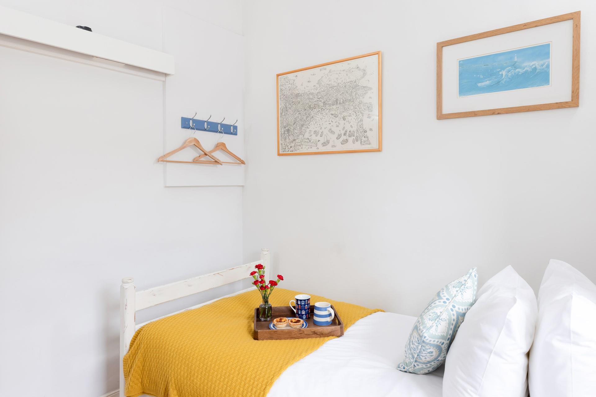 Wake up in the bright room, well-rested and ready to start your day. 