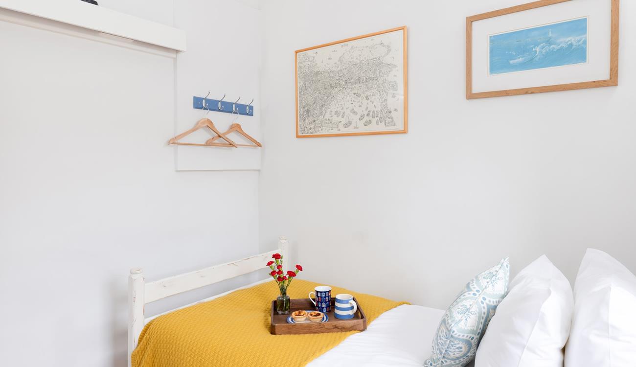 Wake up in the bright room, well-rested and ready to start your day. 