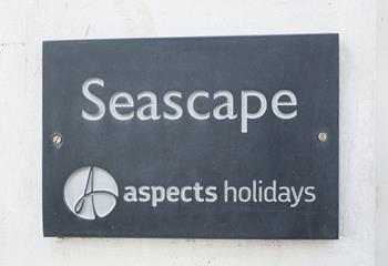 A classic Aspects Holidays slate sign helps make the property easy to find.
