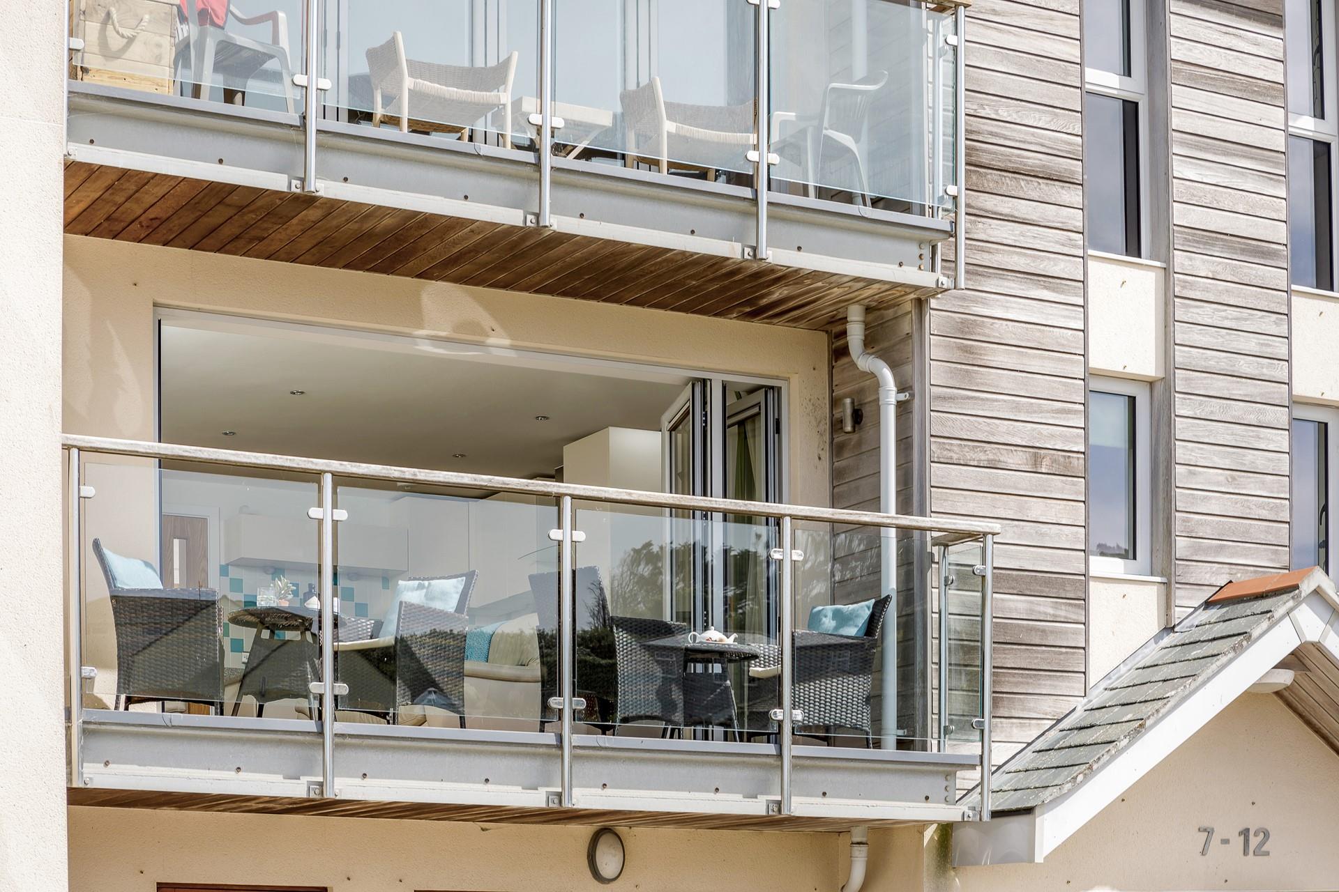 Enjoy the view on the balcony having family chats.