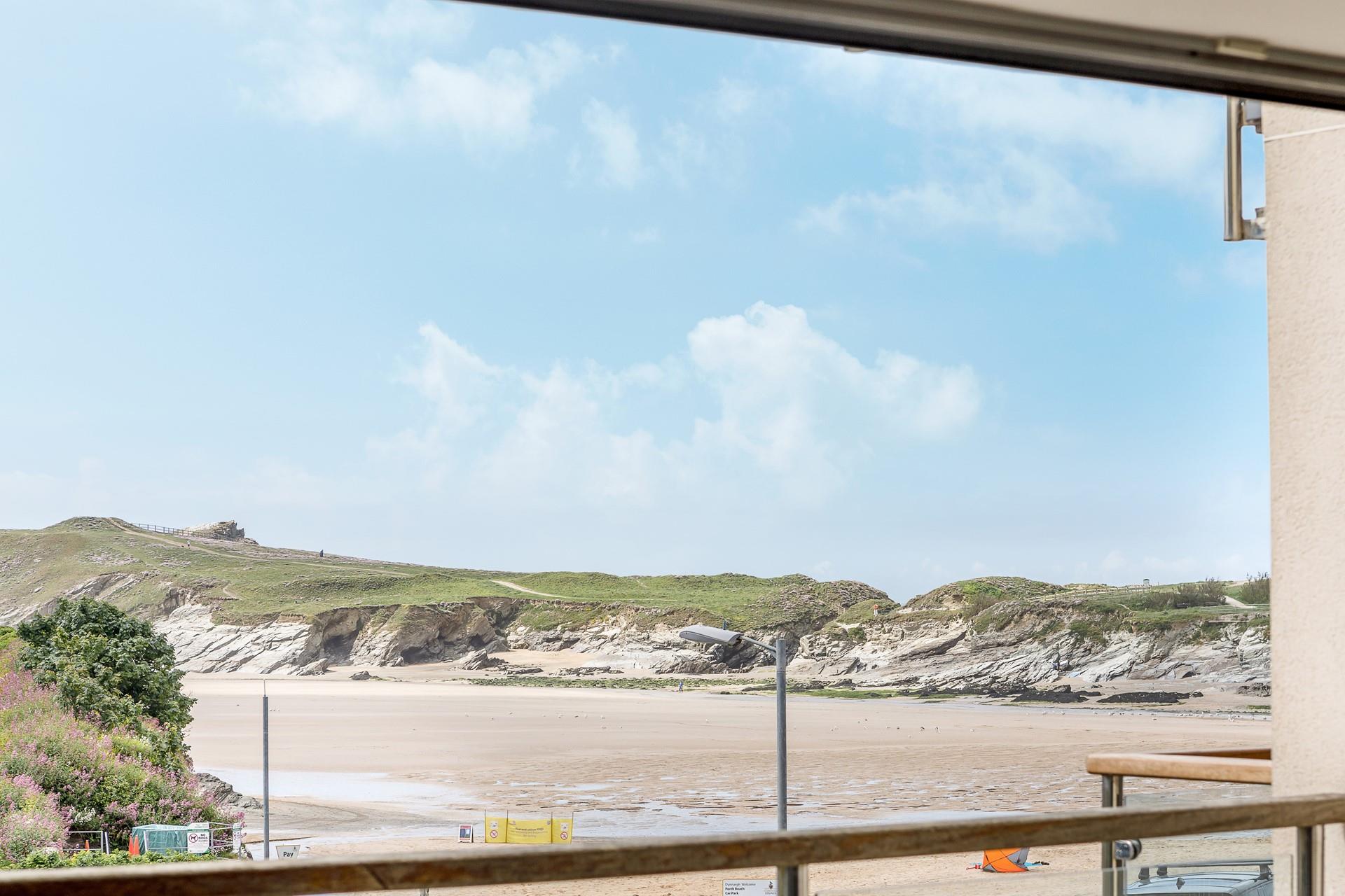 Enjoy this view of Porth beach on your very own balcony.