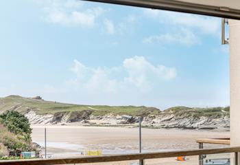 Enjoy this view of Porth beach on your very own balcony.